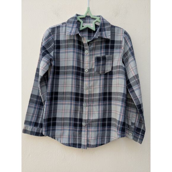 Children's Place Girls Button Up Collared Shirt Long Sleeve Blue Size 4 - Picture 1 of 8